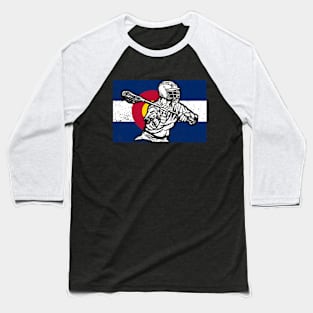 Lacrosse Colorado Flag Baseball T-Shirt